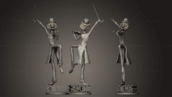Figurines heroes, monsters and demons (Brook one piace, STKM_0011) 3D models for cnc